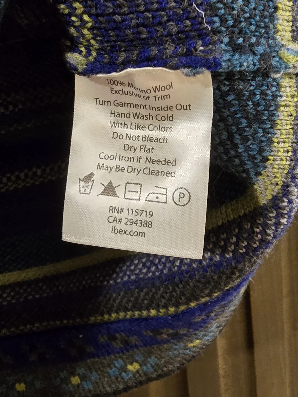 ibex Gray Mini Skirt with Blue Fair Isle Stripes - Picture 4 of 4